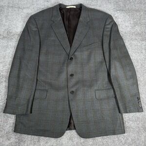 Joseph Abboud Nordstrom Blazer Men's 46R Plaid Lambswool Three Button Jacket
